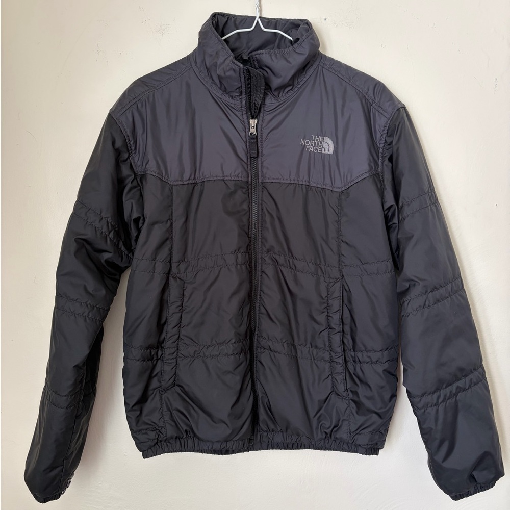 The North Face Full Zip Puffer Jacket Grey Black Men's Size Small